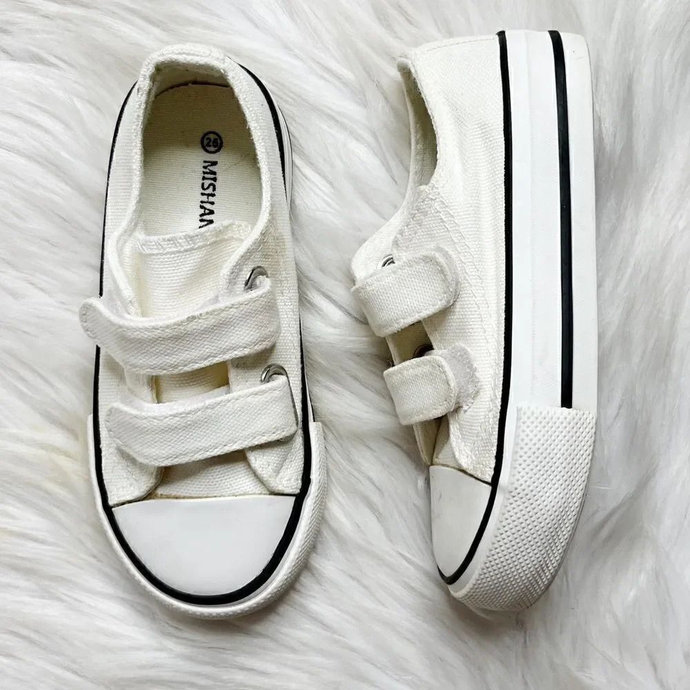 Mishansha Velcro Canvas Sneakers White Size 8